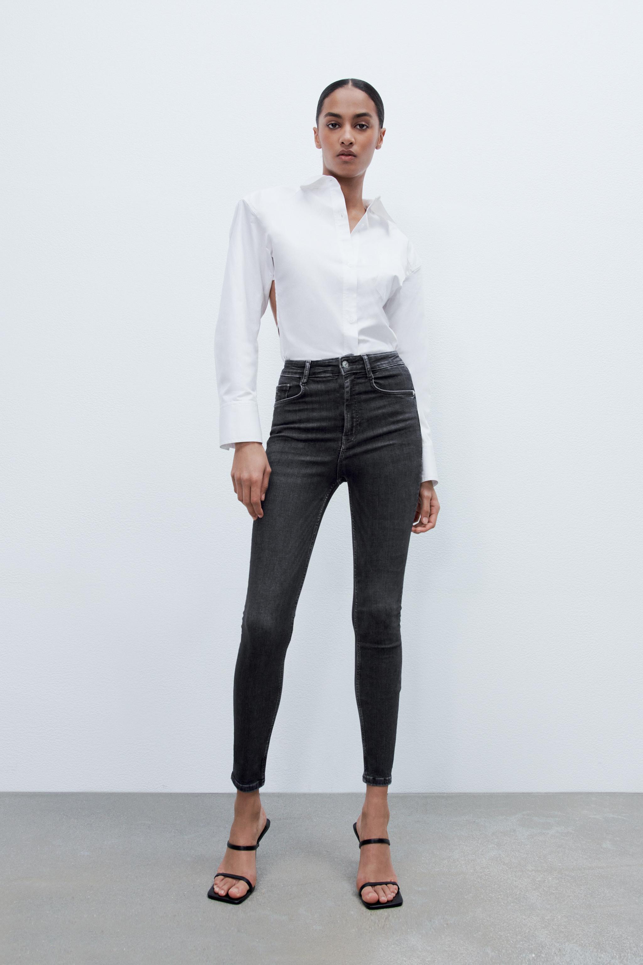 HIGH RISE SCULPT JEANS Anthracite grey ZARA Spain